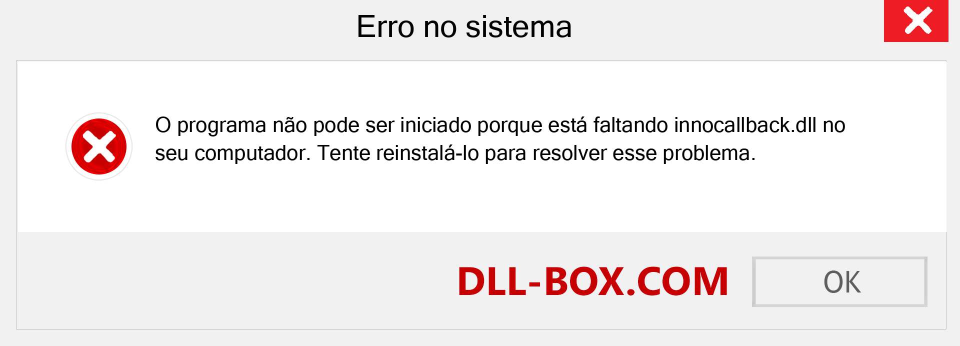 Arquivo innocallback.dll ausente ?. Download para Windows 7, 8, 10 - Correção de erro ausente innocallback dll no Windows, fotos, imagens